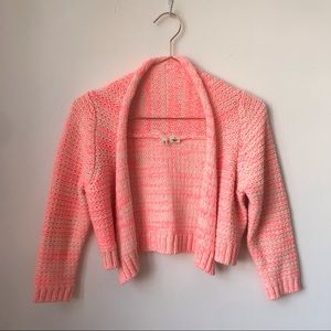Anthropologie: Moth S/P Marled Neon Pink Bolero